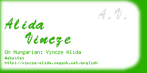 alida vincze business card